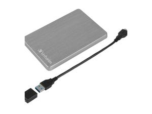 Verbatim Store 'n' Go ALU Slim - Disque dur - 1 To - externe (portable) - USB 3.2 Gen 1 - argent - 53663 - Disques durs externes
