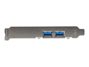 StarTech.com Carte contrôleur PCI Express à 4 ports USB 3.0 - 2 externes 2 internes - Adaptateur PCIe USB avec UASP et alimentation SATA - Adaptateur USB - PCIe 2.0 profil bas - USB 3.0 x 4 - pour P/N: ST1030USBM, ST7300USBME - PEXUSB3S2EI - Adaptateurs réseau filaires