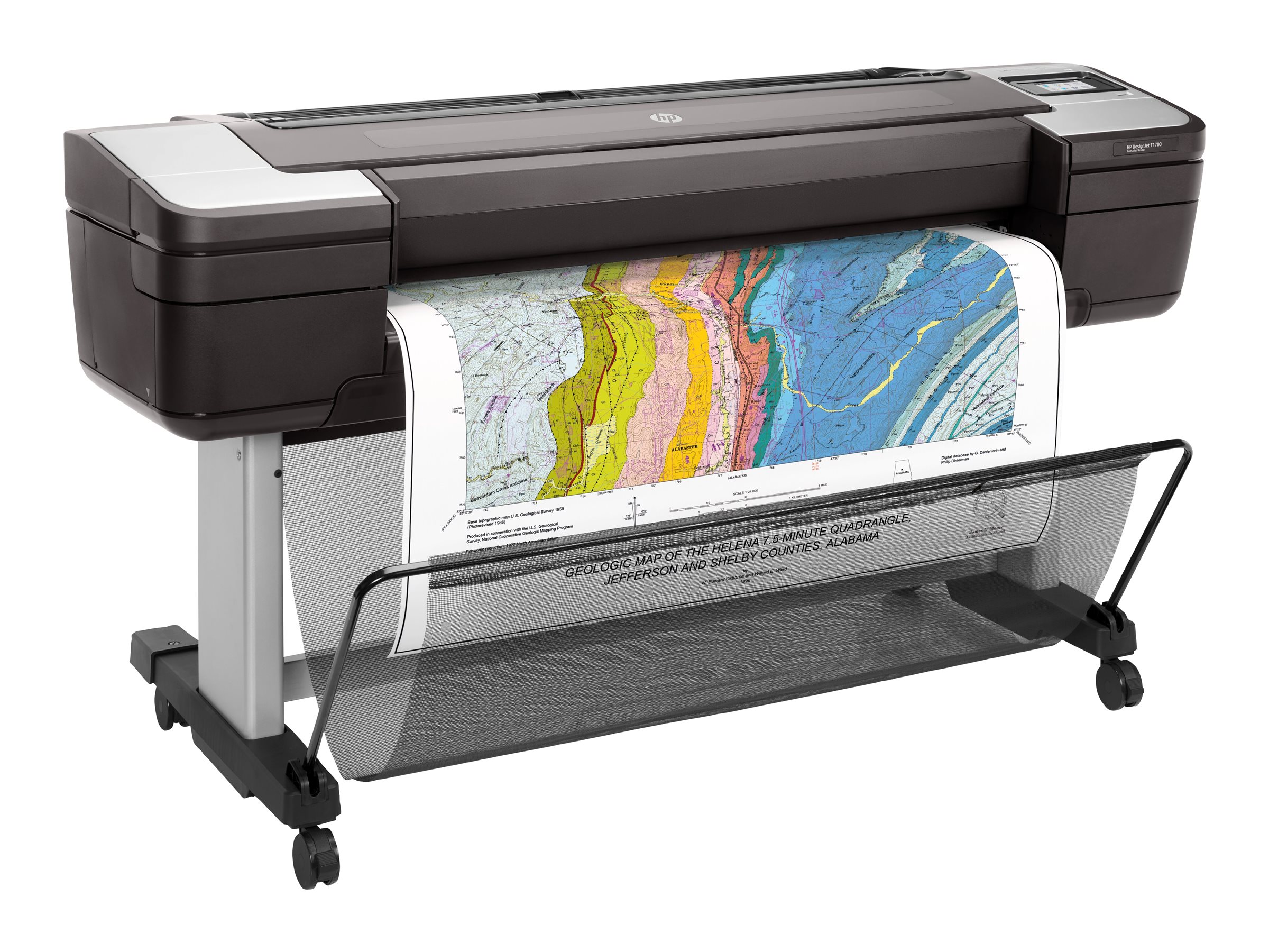 HP DesignJet T1700 - 44" imprimante grand format - couleur - jet d'encre - 1118 x 1676 mm - 2 400 x 1 200 ppp - jusqu'à 0.55 min/page - Gigabit LAN, hôte USB - outil de coupe - W6B55A#B19 - Imprimantes jet d'encre