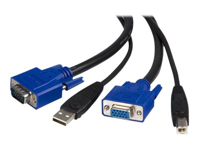 StarTech.com Câble KVM (clavier / vidéo / souris) universel - 2 en 1 - VGA et USB (SVUSB2N1_15) - Câble vidéo / USB - HD-15 (VGA), USB type B (M) pour USB, HD-15 (VGA) - 4.6 m - pour P/N: RKCOND17HD, SV231USBGB, SV231USBLC, SV431USB, SV431USBAE, SV431USBAEGB, SV431USBDDM - SVUSB2N1_15 - Câbles KVM