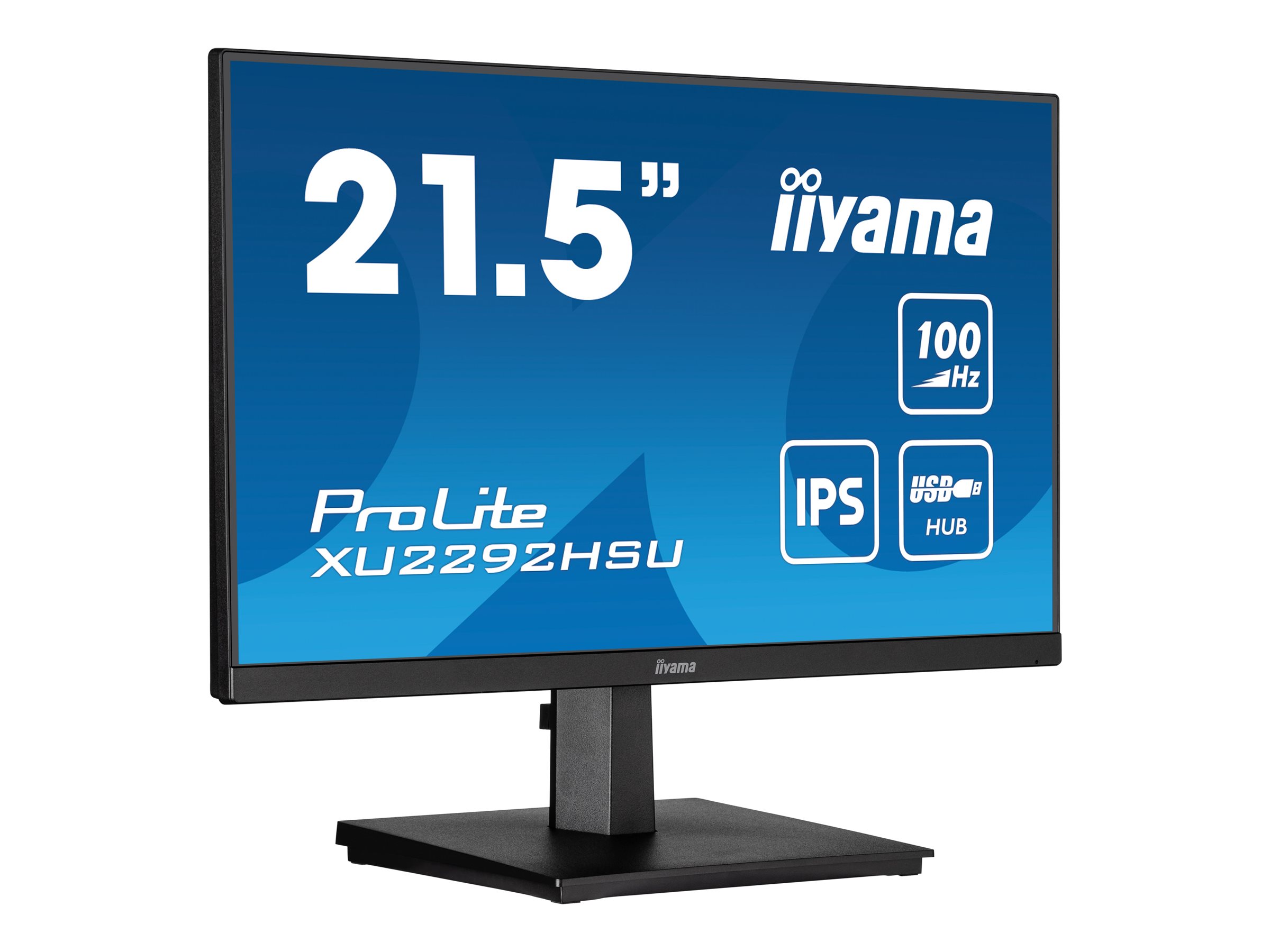 iiyama ProLite XU2292HSU-B6 - Écran LED - 22" (21.5" visualisable) - 1920 x 1080 Full HD (1080p) @ 100 Hz - IPS - 250 cd/m² - 1000:1 - 0.4 ms - HDMI, DisplayPort - haut-parleurs - noir mat - XU2292HSU-B6 - Écrans d'ordinateur