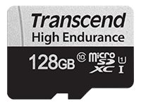 Transcend 350V - Carte mémoire flash (adaptateur SD inclus(e)) - 128 Go - UHS-I U1 / Class10 - microSDXC UHS-I - TS128GUSD350V - Cartes flash