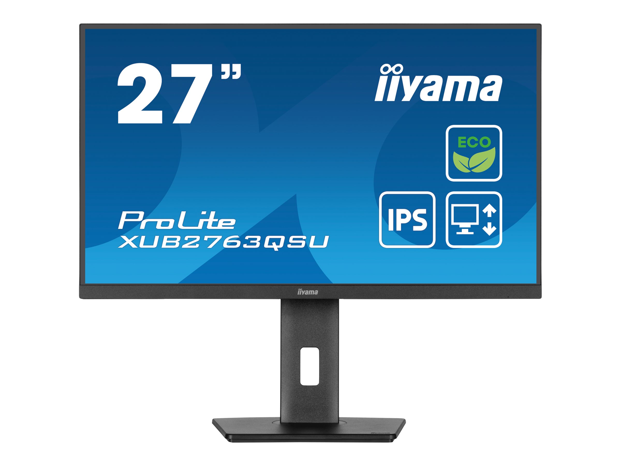 iiyama ProLite XUB2763QSU-B1 - Écran LED - 27" - 2560 x 1440 QHD @ 100 Hz - IPS - 350 cd/m² - 1500:1 - 2 ms - HDMI, DisplayPort - haut-parleurs - noir, mat - XUB2763QSU-B1 - Écrans d'ordinateur