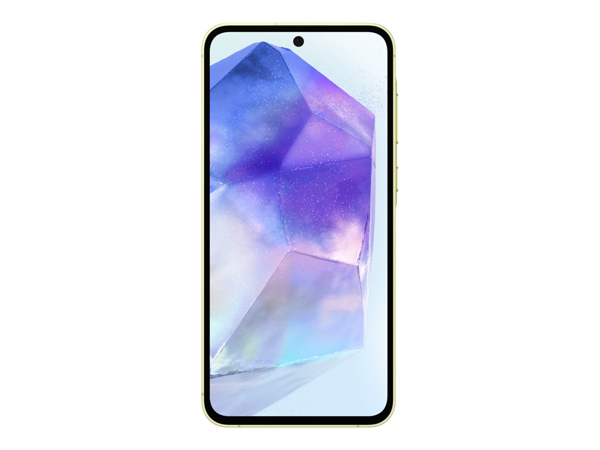 Samsung Galaxy A55 - 5G smartphone - double SIM - RAM 8 Go / Mémoire interne 256 Go - microSD slot - écran OEL - 6.6" - 2340 x 1080 pixels (120 Hz) - 3 x caméras arrière 50 MP, 12 MP, 5 MP - front camera 32 MP - citron exceptionnel - SM-A556BZYCEUB - Smartphones 5G