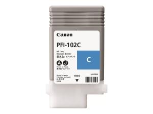Canon PFI-102 C - 130 ml - cyan - original - réservoir d'encre - pour imagePROGRAF iPF510, iPF605, iPF650, iPF655, iPF720, iPF750, iPF755, iPF760, iPF765 - 0896B001 - Cartouches d'encre Canon