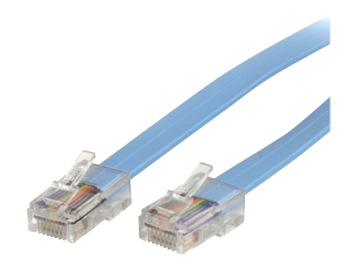 StarTech.com Câble rollover pour console Cisco de 1,8 m - RJ45 - M/M - Câble réseau - RJ-45 (M) pour RJ-45 (M) - 1.8 m - moulé, plat - bleu - ROLLOVERMM6 - Câbles réseau spéciaux