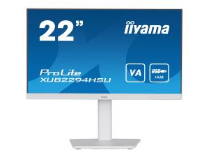 iiyama ProLite XUB2294HSU-W2 - Écran LED - 22" (21.5" visualisable) - 1920 x 1080 Full HD (1080p) @ 75 Hz - VA - 250 cd/m² - 3000:1 - 1 ms - HDMI, DisplayPort, USB - haut-parleurs - blanc mat - XUB2294HSU-W2 - Écrans d'ordinateur