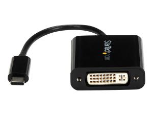 StarTech.com USB C to DVI Adapter - Black - 1920x1200 - USB Type C Video Converter for Your DVI D Display / Monitor / Projector (CDP2DVI) - Adaptateur vidéo / USB - 24 pin USB-C (M) pour DVI-I (F) - Thunderbolt 3 - support 1920 x 1200 (WUXGA) - noir - pour P/N: BNDTB10GI, BNDTB210GSFP, BNDTB410GSFP, BNDTB4M2E1, BNDTBUSB3142, TB4CDOCK - CDP2DVI - Câbles USB