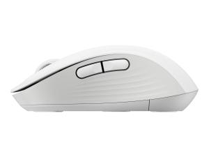 Logitech Signature M650 L LEFT - Souris - grande taille - pour gauchers - optique - 5 boutons - sans fil - Bluetooth, 2.4 GHz - récepteur USB Logitech Logi Bolt - blanc cassé - 910-006240 - Souris