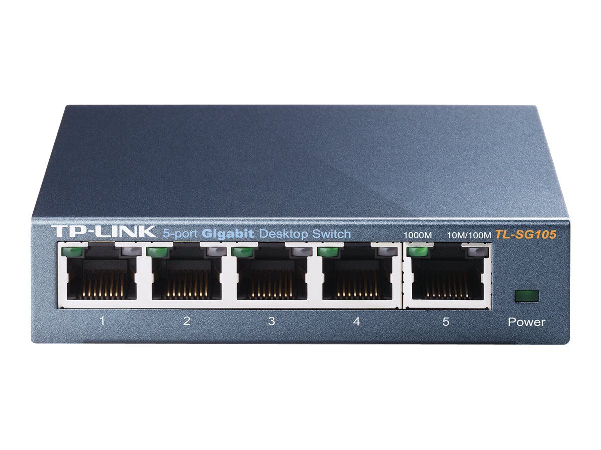 TP-Link Commutateur Gigabit métallique à 5 ports TL-SG105 - Commutateur - non géré - 5 x 10/100/1000 - de bureau - TL-SG105 - Concentrateurs et commutateurs gigabit