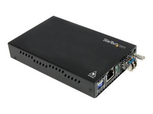 StarTech.com Convertisseur Ethernet Gigabit sur fibre optique multimode LC - 1000 Mb/s - 550m - 1x RJ-45 femelle - 1x LC femelle - Convertisseur de média à fibre optique - 1GbE - 1000Base-LX, 1000Base-SX, 1000Base-T - RJ-45 / LC multi-mode - jusqu'à 550 m - 850 nm - pour P/N: ETCHS2U, SVA12M2NEUA, SVA12M5NA - ET91000LC2 - Transmetteurs optiques