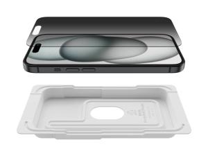 Belkin ScreenForce Pro - Protection d'écran pour téléphone portable - 2.5D - verre - avec filtre de confidentialité - verre - pour Apple iPhone 14 Pro, 15 - OVA147ZZ - Accessoires pour téléphone portable