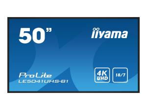 iiyama ProLite LE5041UHS-B1 - Classe de diagonale 50" (49.5" visualisable) écran LCD rétro-éclairé par LED - signalisation numérique - 4K UHD (2160p) 3840 x 2160 - noir, finition brillante - LE5041UHS-B1 - Écrans LCD/LED grand format