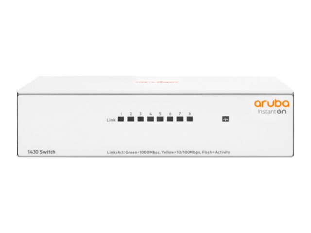 HPE Aruba Instant On 1430 8G Switch - Commutateur - non géré - 8 x 10/100/1000 - de bureau, fixation murale - BTO - R8R45A#ABB - Concentrateurs et commutateurs gigabit