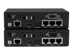 StarTech.com Extender HDMI sur Cat5e / Cat6 - Amplificateur HDMI - Power over Cable - RS232 - IR - Ethernet 10/100 -  Ultra HD 4K - 100 m - Rallonge vidéo/audio/infrarouge/série - plus de CAT 5 - jusqu'à 100 m - pour P/N: SVA12M2NEUA, SVA12M5NA - ST121HDBT5 - Prolongateurs de signal