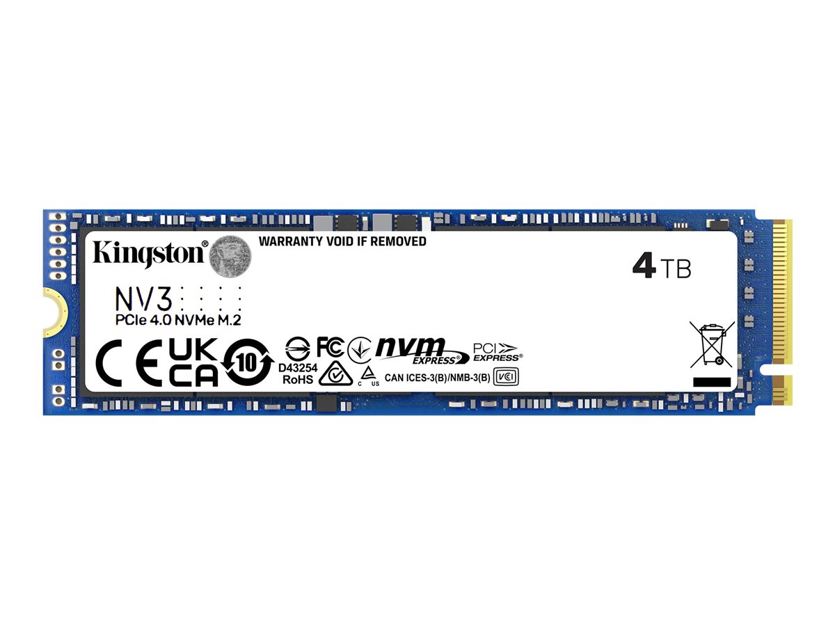 Kingston NV3 - SSD - 4 To - interne - M.2 2280 - PCIe 4.0 x4 (NVMe) - SNV3S/4000G - Disques SSD