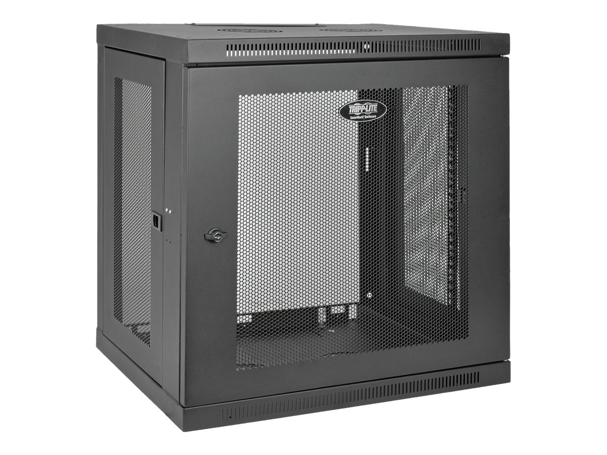 Tripp Lite 12U Wall Mount Rack Enclosure Server Cabinet w/ Door & Side Panels - Rack armoire - montable sur mur - noir - 12U - 19" - SRW12U - Accessoires pour serveur