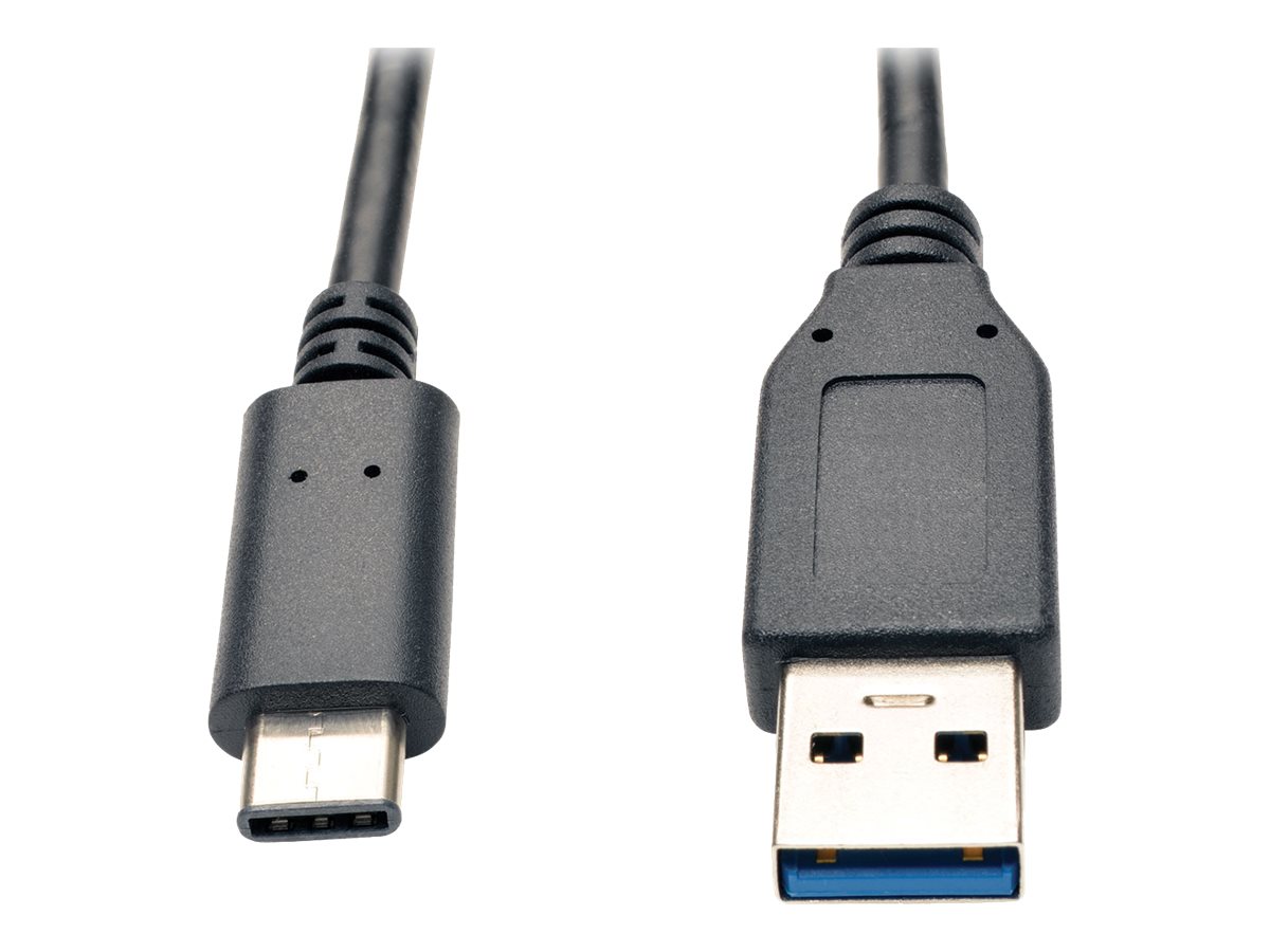 Eaton Tripp Lite Series USB-C to USB-A Cable (M/M), USB 3.2 Gen 2 (10 Gbps), Thunderbolt 3 Compatible, 3 ft. (0.91 m) - Câble USB - 24 pin USB-C (M) pour USB type A (M) - USB 3.1 Gen 2 - 91 cm - moulé - noir - U428-003-G2 - Câbles USB