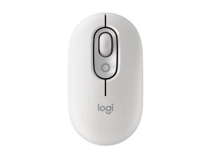 Logitech POP - Souris - emoji personnalisable - optique - 4 boutons - sans fil - Bluetooth 5.1 LE - blanc cassé - 910-007411 - Souris