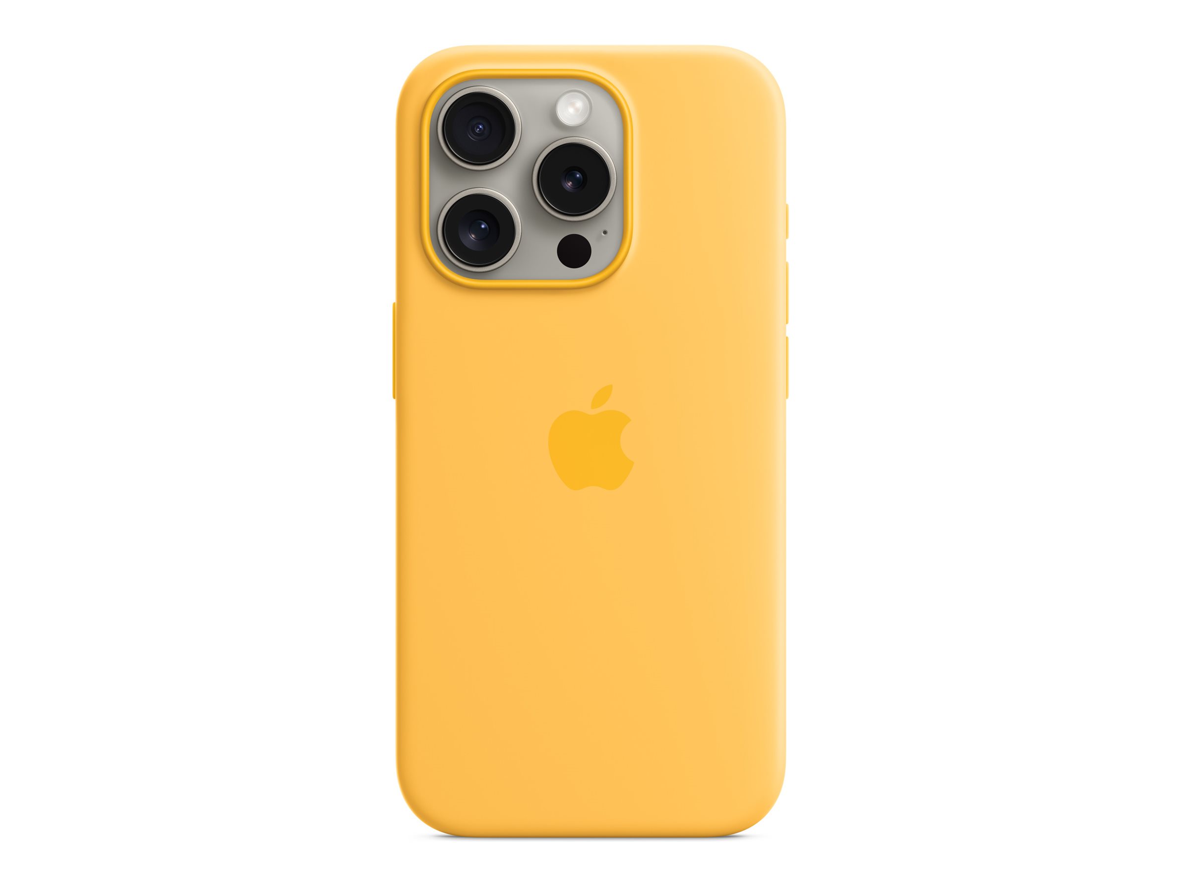 Apple - Coque de protection pour téléphone portable - compatibilité avec MagSafe - silicone - jaune soleil - pour iPhone 15 Pro - MWNK3ZM/A - Coques et étuis pour téléphone portable