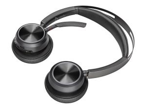Poly Voyager Focus 2 - Micro-casque - sur-oreille - Bluetooth - sans fil, filaire - USB-C via un adaptateur Bluetooth - noir - Certifié pour Microsoft Teams - 76U47AA - Écouteurs