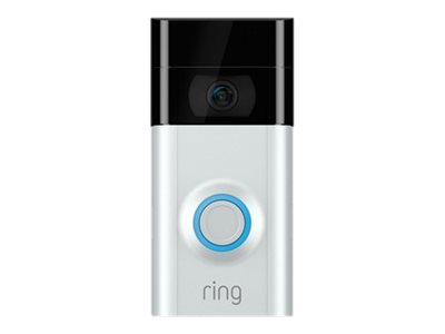 Ring Video Doorbell - Sonnette intelligente - avec caméra - 2ème génération - sans fil - 802.11b/g/n - 2.4 Ghz - nickel satin - 8VRDP7-0EU0 - Sonnettes de porte