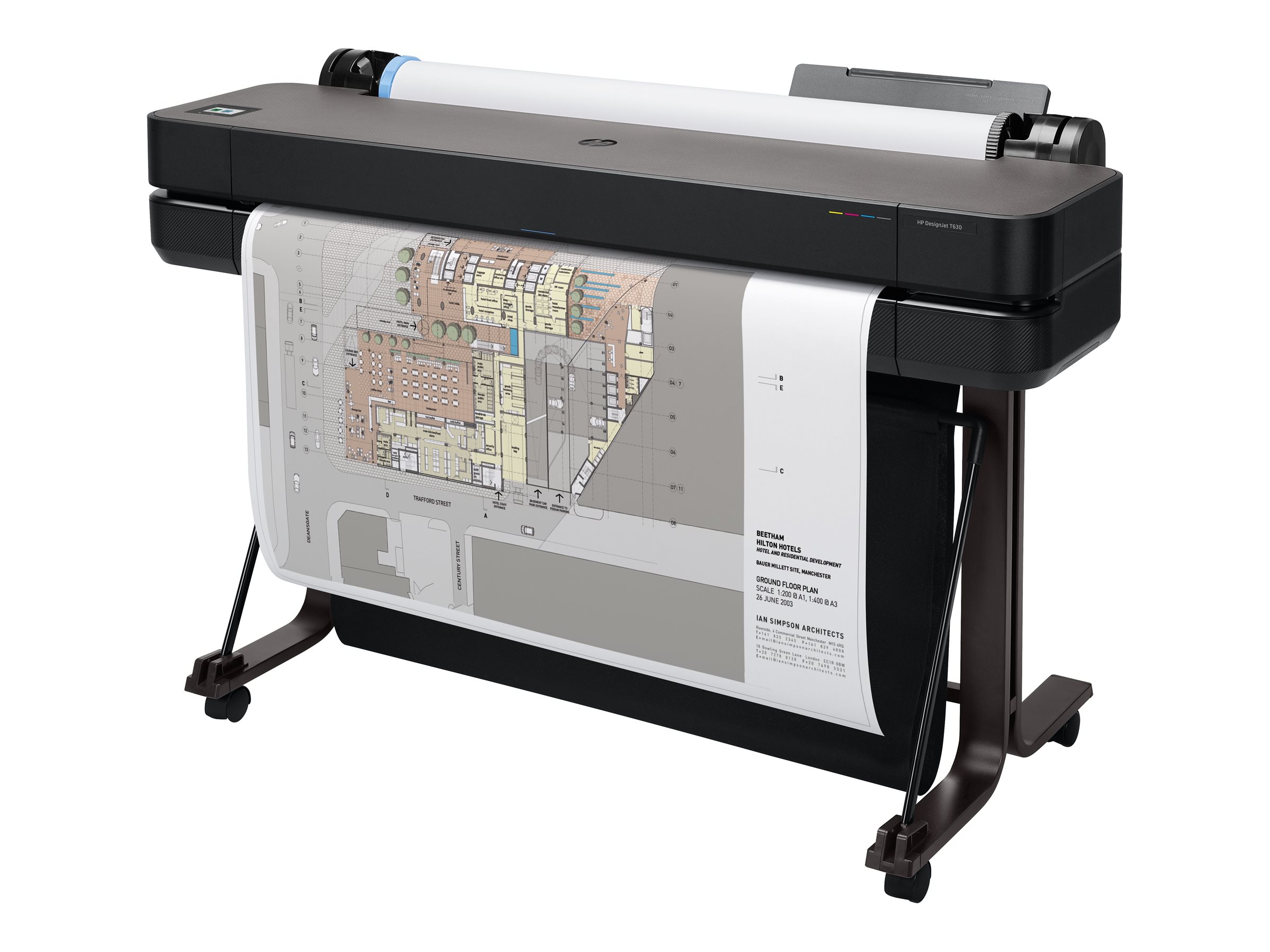 HP DesignJet T630 - 2025 Edition - 36" imprimante grand format - couleur - jet d'encre - Rouleau A1 (61,0 cm x 45,7 m), A1, ANSI D - 2 400 x 1 200 ppp - jusqu'à 0.5 min/page (mono) / jusqu'à 0.5 min/page (couleur) - USB 2.0, Gigabit LAN, Wi-Fi(n) - outil de coupe - 5HB11D#B19 - Imprimantes jet d'encre