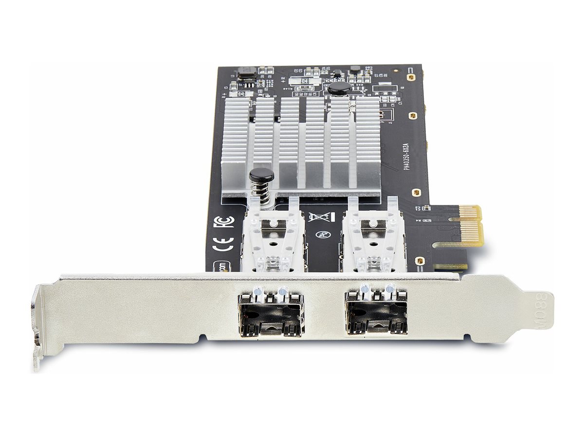 StarTech.com Carte Réseau GbE SFP 2 Port, Fibre Optique PCIe Ethernet NIC - Adaptateur réseau - PCIe 2.0 - Gigabit SFP x 2 - noir - P021GI-NETWORK-CARD - Cartes réseau