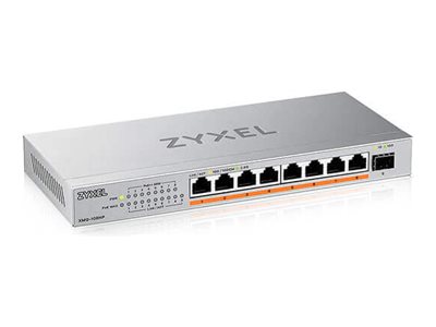 Zyxel XMG-100 Series XMG-108HP - Commutateur - non géré - non géré - 8 x 100/1000/2.5G (PoE++) + 1 x Gigabit SFP / 10 Gigabit SFP+ - de bureau, fixation murale - PoE++ (100 W) - XMG-108HP-EU0101F - Concentrateurs et commutateurs gigabit
