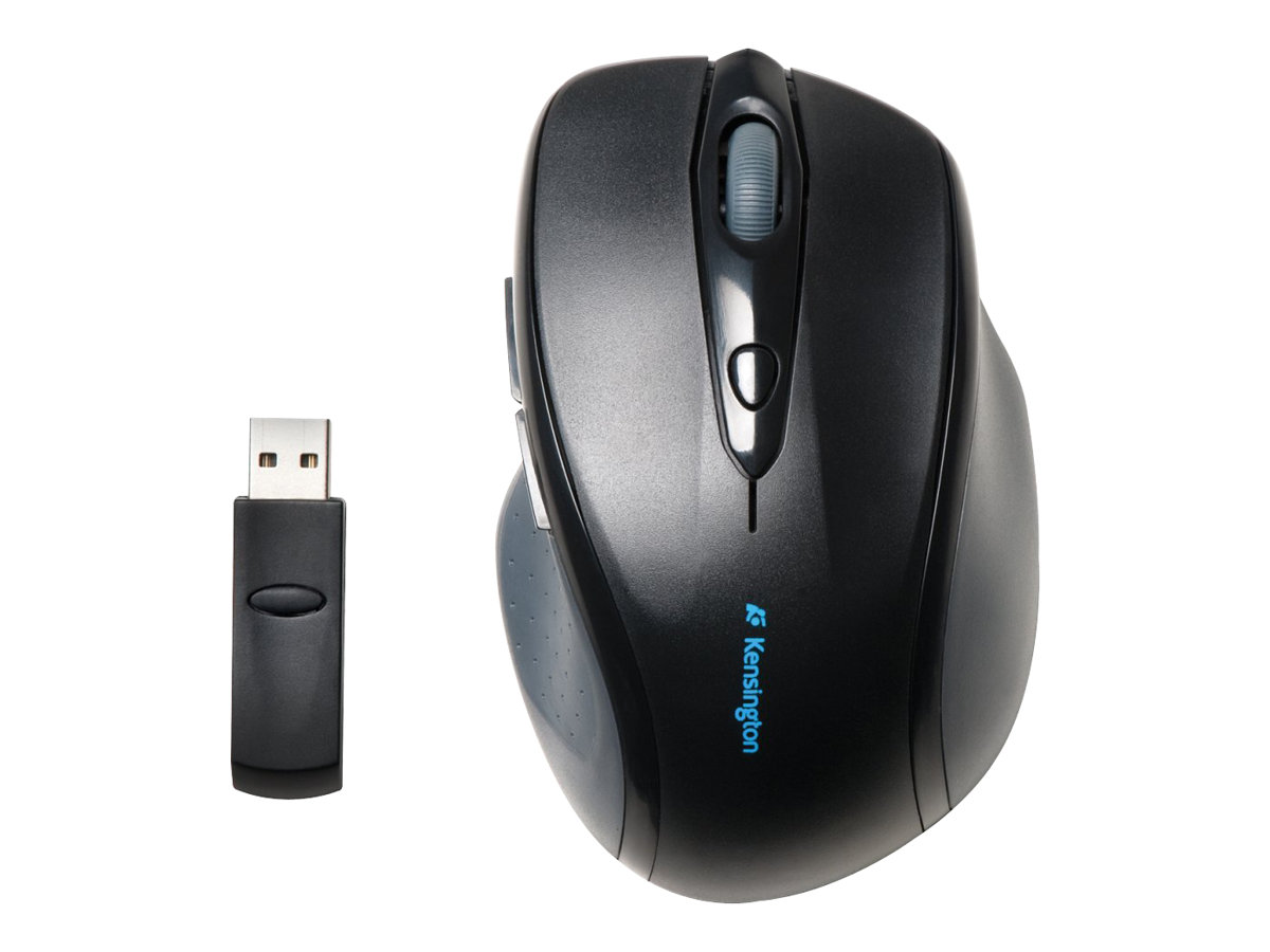 Kensington Pro Fit Full-Size - Souris - pour droitiers - optique - 6 boutons - sans fil - 2.4 GHz - récepteur sans fil USB - noir - K72370EU - Souris