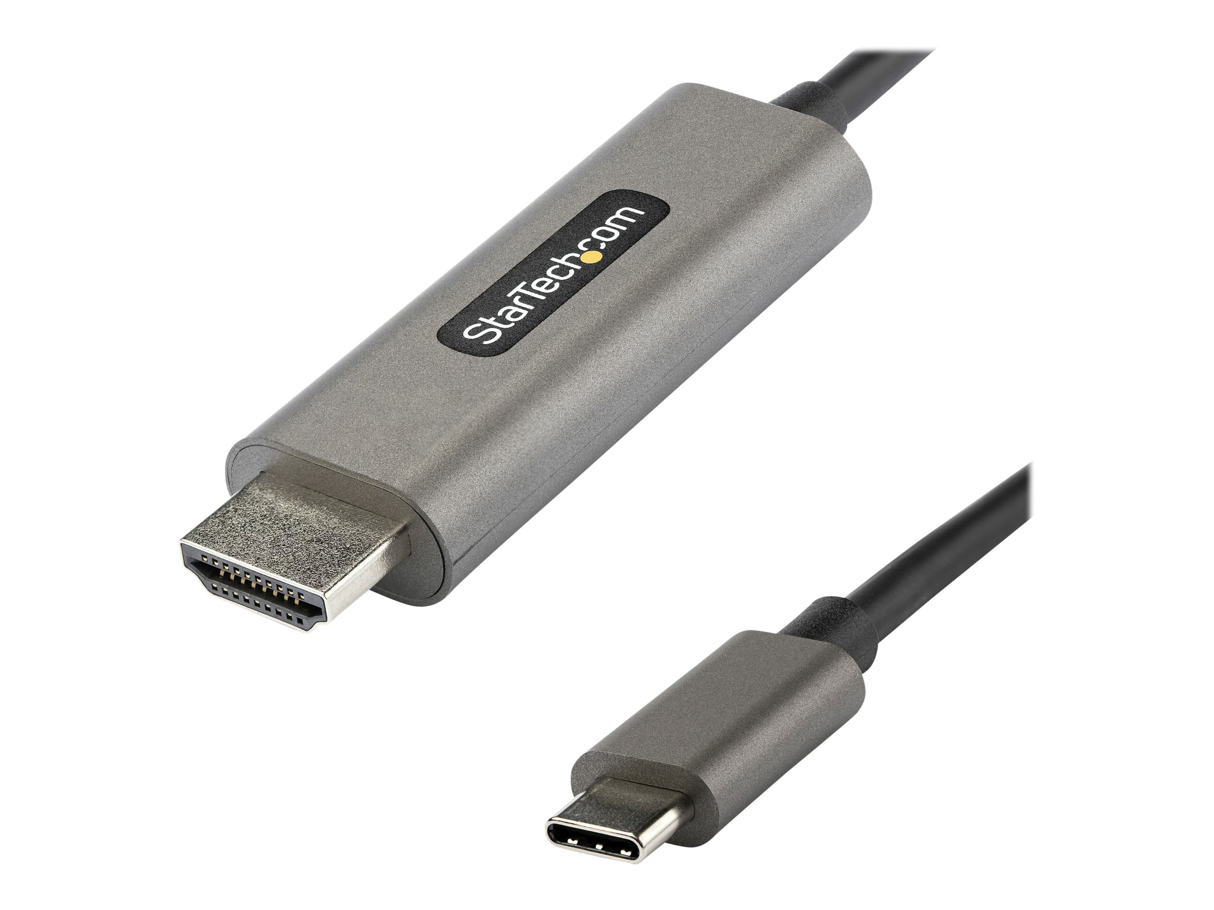 StarTech.com Câble Adaptateur Graphique USB-C vers HDMI 4K 60Hz HDR10 4m - Ultra HD USB Type-C vers HDMI 4K 2.0b - Convertisseur Graphique USB-C vers HDMI HDR - DP 1.4 Alt Mode HBR3 (CDP2HDMM4MH) - Câble adaptateur - 24 pin USB-C mâle pour HDMI mâle - 4 m - noir - support 4K, actif - CDP2HDMM4MH - Câbles HDMI