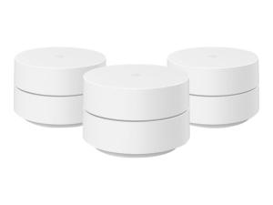 Google Wifi - - système Wi-Fi - (3 routeurs) - jusqu'à 1500 pieds carrés - maillage - 1GbE - Wi-Fi 5 - Bluetooth - Bi-bande - GA02434-EU - Passerelles et routeurs SOHO