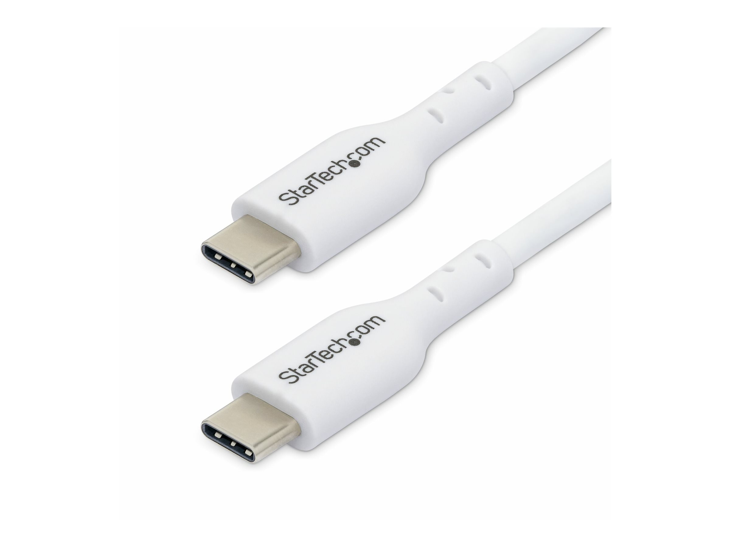 StarTech.com 3m White USB-C Charging Cable, USB C Cable, 60W 3A PD - Câble USB - 24 pin USB-C (M) pour 24 pin USB-C (M) - USB 2.0 - 5 / 9 / 12 / 15 / 20 V - 3 A - 3 m - USB Power Delivery (60W), support pour Power Delivery 2,0, sans halogène, passif - blanc - USB2CC3MWHE - Câbles USB