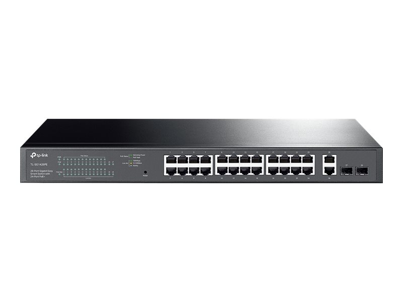 TP-Link TL-SG1428PE - Commutateur - intelligent - 24 x 10/100/1000 (PoE+) + 2 x 10/100/1000 - Montable sur rack - PoE+ (250 W) - CA 100 - 240 V - TL-SG1428PE - Concentrateurs et commutateurs gigabit