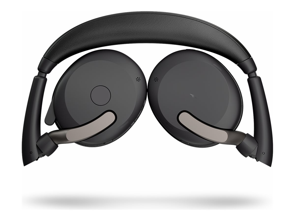 Jabra Evolve2 65 Flex UC Stereo - Micro-casque - sur-oreille - Bluetooth - sans fil - Suppresseur de bruit actif - USB-A - noir - Optimisé pour la CU - 26699-989-999 - Écouteurs