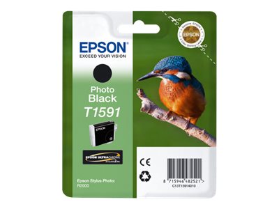 Epson T1591 - 17 ml - photo noire - original - blister - cartouche d'encre - pour Stylus Photo R2000 - C13T15914010 - Cartouches d'imprimante