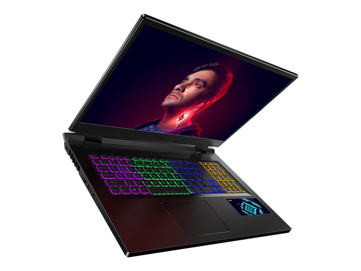 Acer Nitro 5 AN517-55 - Intel Core i7 - 12650H / jusqu'à 4.7 GHz - Win 11 Home - GeForce RTX 4060 - 16 Go RAM - 512 Go SSD SED - 17.3" IPS 1920 x 1080 (Full HD) @ 144 Hz - Gigabit Ethernet - Wi-Fi 6 - Noir vitreux - clavier : Français - NH.QLFEF.00Q - Ordinateurs portables