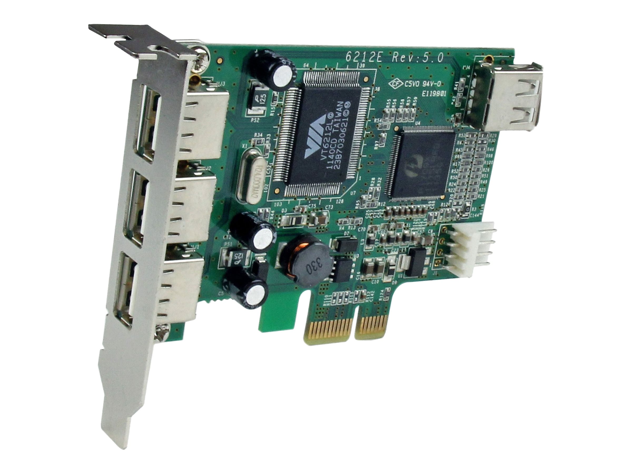 StarTech.com Carte contrôleur PCIe à 4 ports USB 2.0 - 3x USB A externe - 1x USB A interne - Adaptateur USB - PCIe profil bas - USB, USB 2.0 - 4 ports - pour P/N: ST4200MINI2 - PEXUSB4DP - Contrôleurs USB