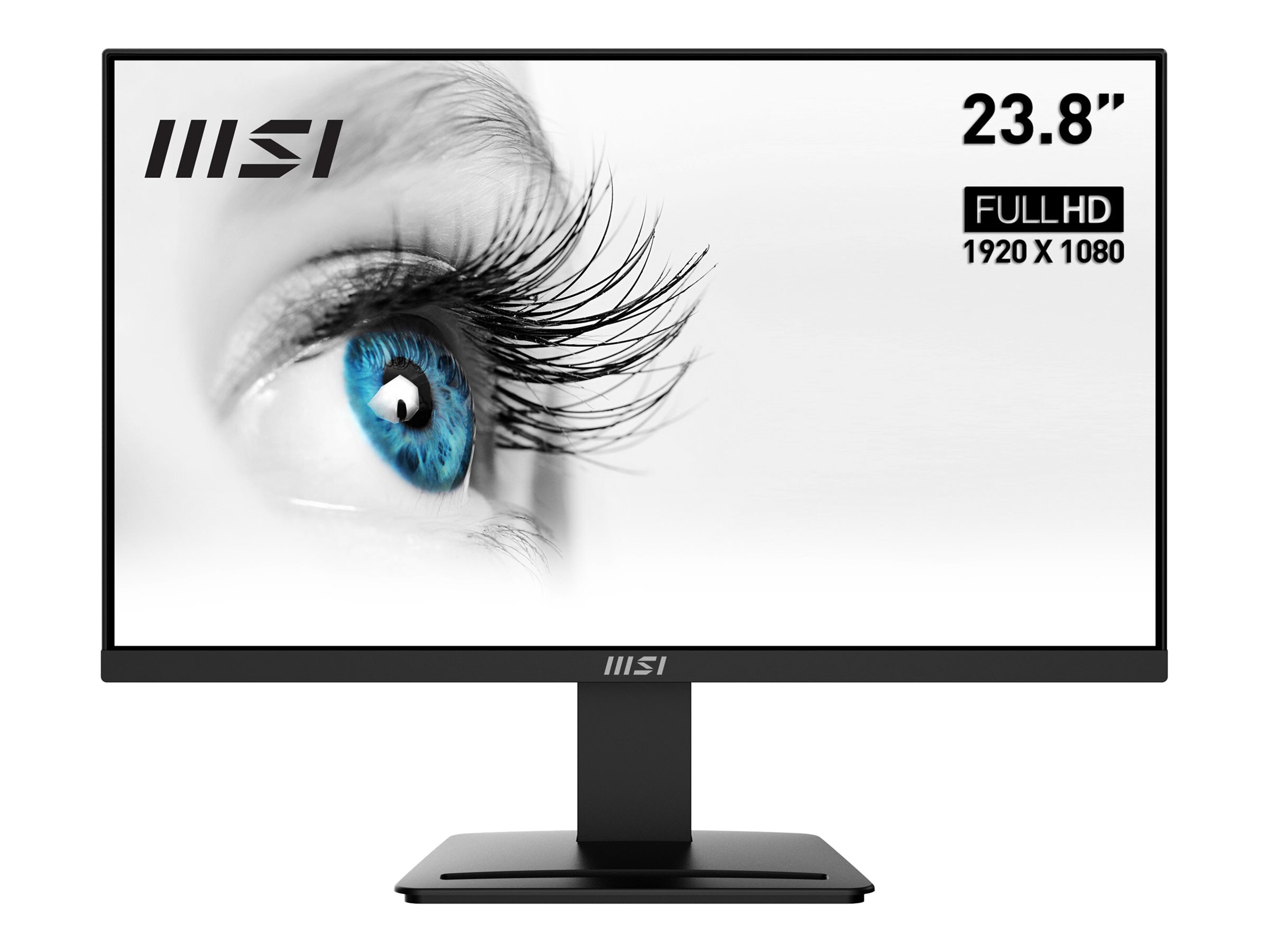 MSI PRO MP2412 - Écran LCD - 24" (23.8" visualisable) - 1920 x 1080 Full HD (1080p) @ 100 Hz - VA - 300 cd/m² - 4000:1 - 1 ms - HDMI, DisplayPort - noir - 9S6-3BA9CH-042 - Écrans d'ordinateur