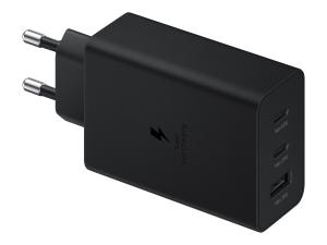 Samsung EP-T6530 - Adaptateur secteur - 65 Watt - 3 A - PD 3.0, SFC 2.0 - 3 connecteurs de sortie (USB, 2 x USB-C) - noir - EP-T6530NBEGEU - Adaptateurs électriques et chargeurs