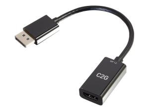 C2G 8in DisplayPort to HDMI Adapter - DP to HDMI Adapter - DisplayPort 1.2a HDMI 1.4b - 4K 30Hz - M/F - Adaptateur vidéo - DisplayPort mâle pour HDMI femelle - 20.3 cm - noir - support 4K, passif - 54431 - Accessoires pour téléviseurs