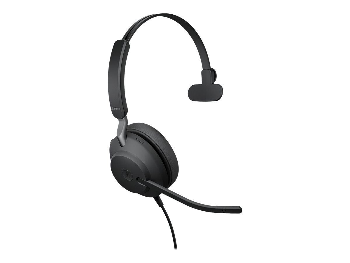 Jabra Evolve2 40 SE MS Mono - Micro-casque - sur-oreille - filaire - USB-A - isolation acoustique - Certifié pour Microsoft Teams - 24189-899-999 - Écouteurs