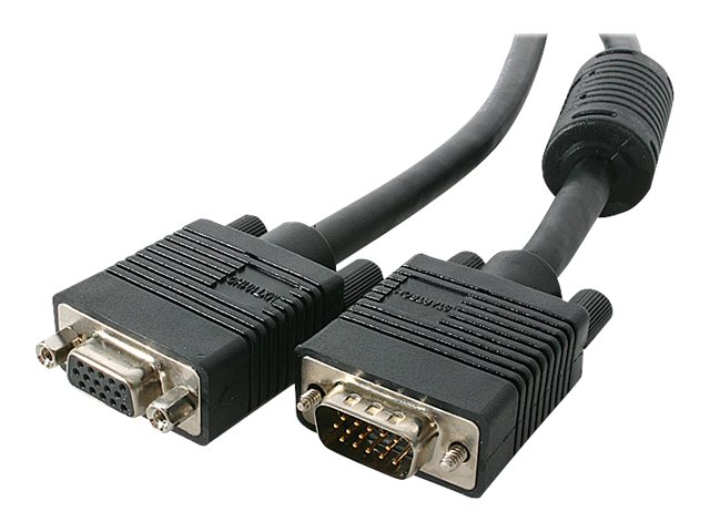 StarTech.com Câble d'extension vidéo pour écran VGA haute résolution 15 m - HD15 M/F - Rallonge de câble VGA - HD-15 (VGA) (M) pour HD-15 (VGA) (F) - 15 m - moulé - noir - MXTHQ15M - Câbles pour périphérique