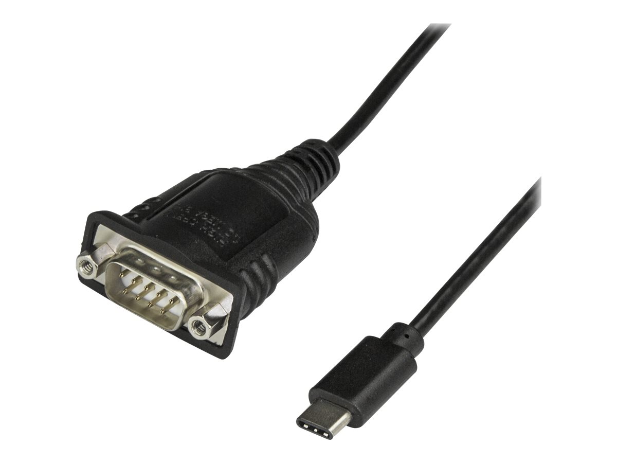 StarTech.com Câble adaptateur USB-C vers série DB9 RS232 avec rétention COM (ICUSB232PROC) - Câble USB / série - DB-9 (M) pour 24 pin USB-C (M) - 40 cm - noir - ICUSB232PROC - Câbles USB