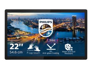 Philips B Line 222B1TFL - Écran LED - 22" (21.5" visualisable) - écran tactile - 1920 x 1080 Full HD (1080p) @ 75 Hz - IPS - 400 cd/m² - 1000:1 - 4 ms - HDMI, DVI-D, VGA, DisplayPort - texture noire - 222B1TFL/00 - Écrans d'ordinateur