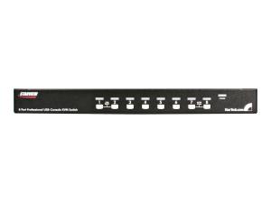 StarTech.com Commutateur KVM PS/2 USB 8 ports 1U empilables sur rack avec OSD - Commutateur KVM - 8 x KVM port(s) - 1 utilisateur local - de bureau - pour P/N: RK3236BKF - SV831DUSBGB - Commutateurs KVM