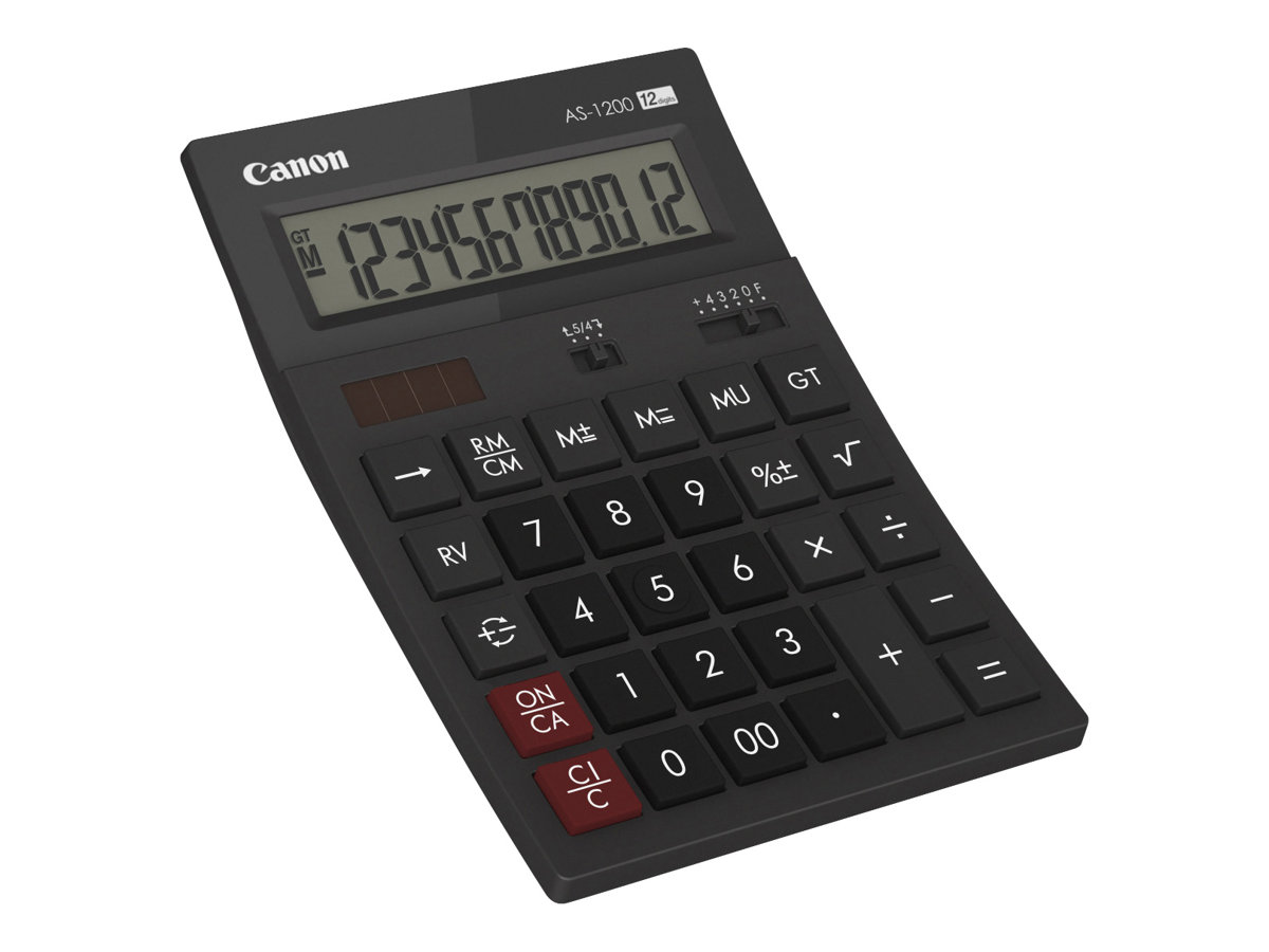Canon AS-1200 - Calculatrice de bureau - 12 chiffres - panneau solaire, pile - gris foncé - 4599B001 - Calculatrices