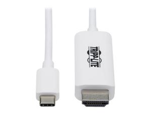 Tripp Lite USB-C to HDMI Adapter Cable (M/M), 4K, 4:4:4, Thunderbolt 3 Compatible, White, 6ft - Câble vidéo/audio - 24 pin USB-C mâle reversible pour HDMI mâle - 1.83 m - blanc - support 4K - U444-006-HWE - Câbles HDMI