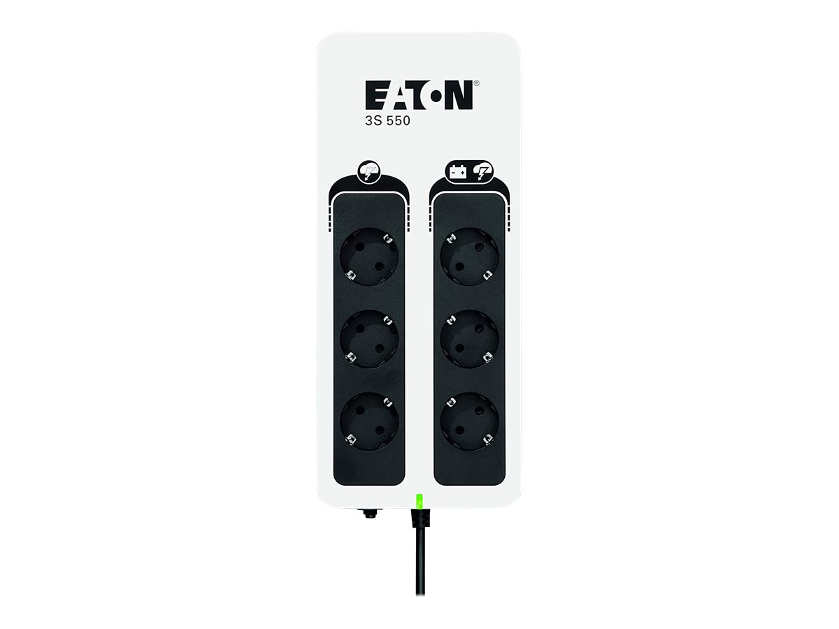 Eaton 3S 550 - Onduleur - CA 220-240 V - 330 Watt - 550 VA - monophasé - USB - connecteurs de sortie : 6 - 3S550D - UPS autonomes