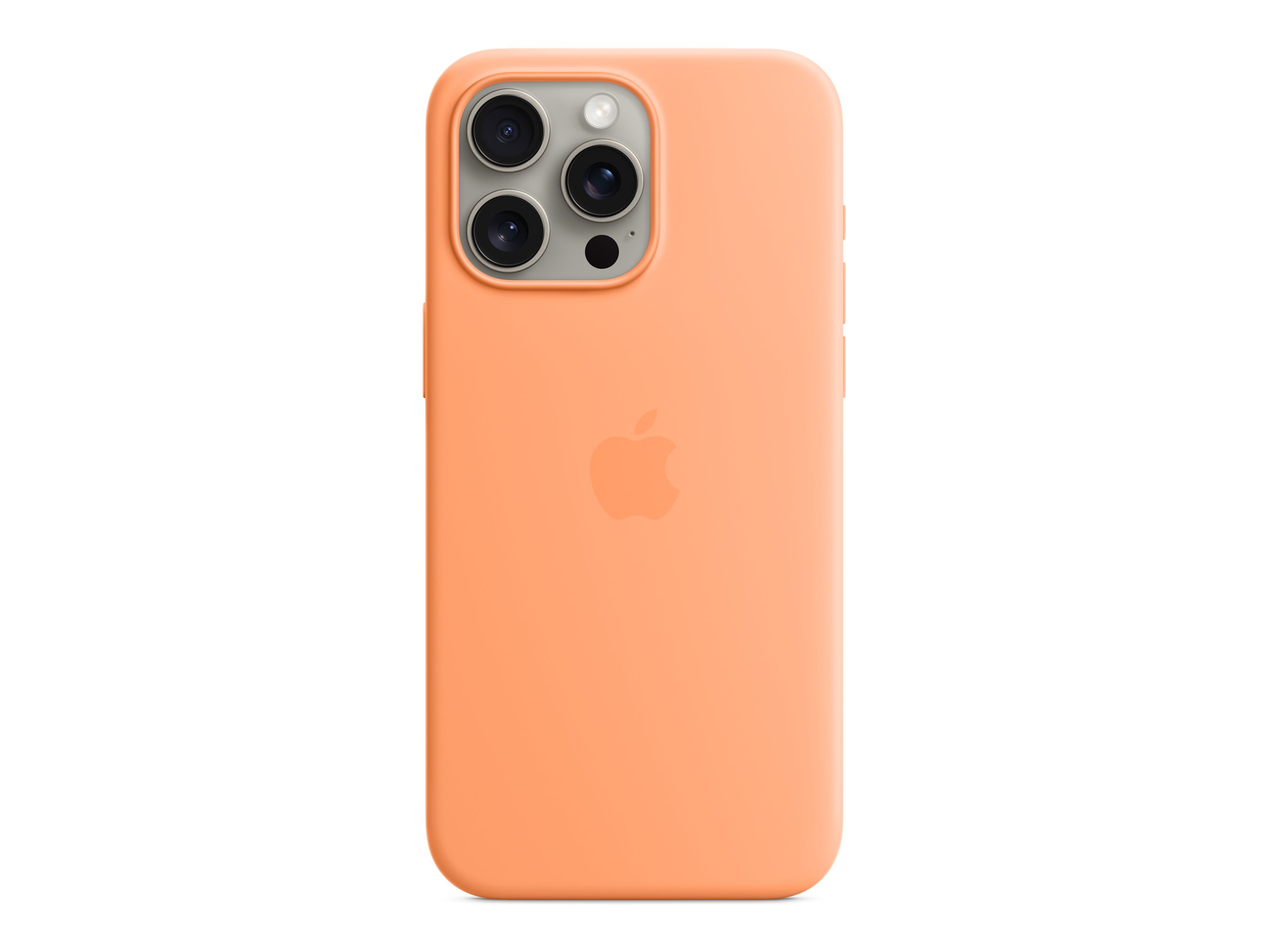 Apple - Coque de protection pour téléphone portable - compatibilité avec MagSafe - silicone - sorbet à l'orange - pour iPhone 15 Pro Max - MT1W3ZM/A - Coques et étuis pour téléphone portable